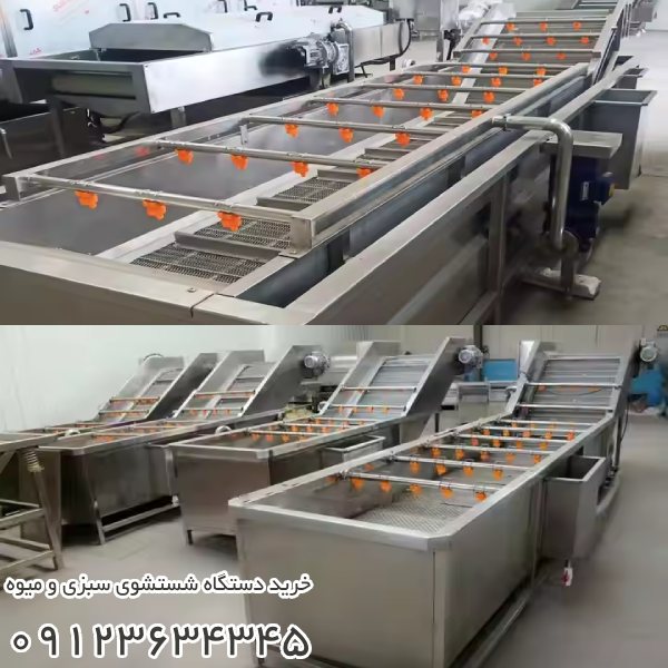 دستگاه شستشوی سبزی با قابلیت تنظیم سرعت و فشار آب